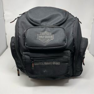 Harley-Davidson Black Backpack with Brown Details